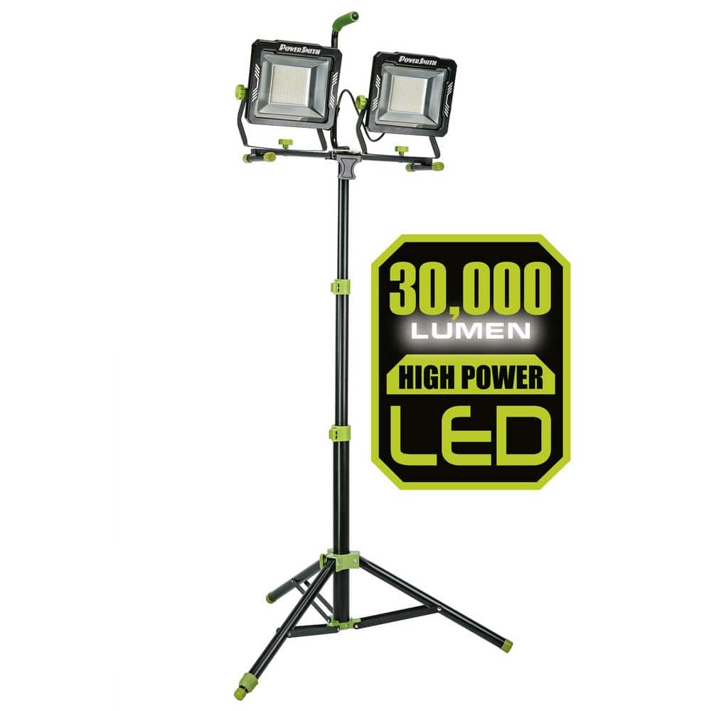Teleurstelling Scheiding Reflectie PowerSmith 30,000 Lumens Dual-Head LED Work Light with Tripod PWLD300T -  The Home Depot