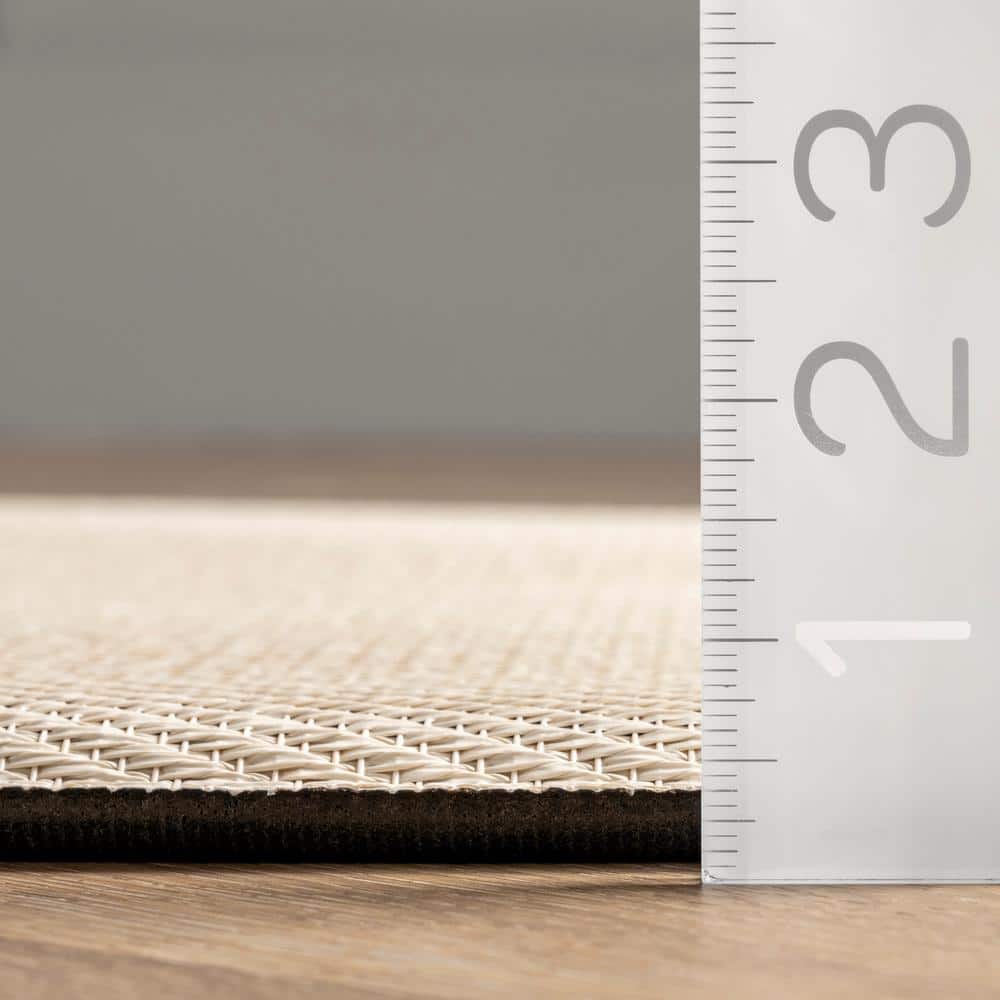 Ivory Braided Non-Slip Synthetic Comfort Mat, 31x19
