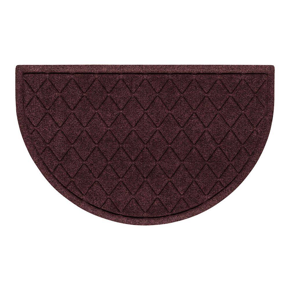 Waterhog Argyle 24 in. x 39 in. Indoor Outdoor PET Polyester Half Round Doormat Bordeaux price history on PriceWatchPro