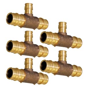 3/4 in. x 1/2 in. Pex A Expansion Pex Monoflow Tee, Lead Free Brass For Use in Pex A-Tubing (Pack of 5)