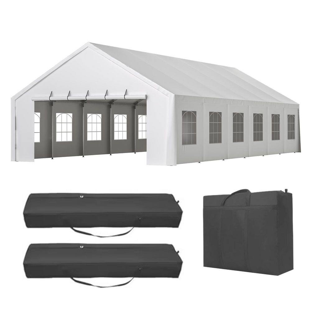 20 ft. x 40 ft. White Outdoor Wedding Party Tent Canopy with 3 Carry Bags & Removable Sidewalls price history on PriceWatchPro