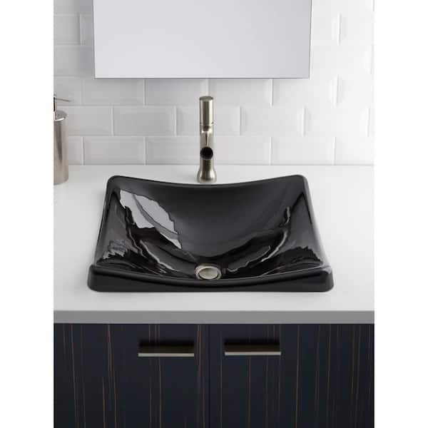 DemiLav Wading Pool Cast Iron Vessel Sink in Black