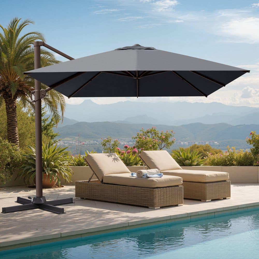 13 ft. x 10 ft. Rectangular 360° Rotation Cantilever Patio Umbrella in Dark Gray price history on PriceWatchPro