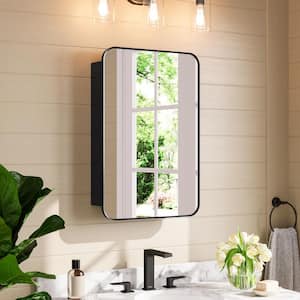20 in. W x 30 in. H Rectangular Framed Medicine Cabinet with Mirror, Adjustable Shelves, Recessed or Wall Mount