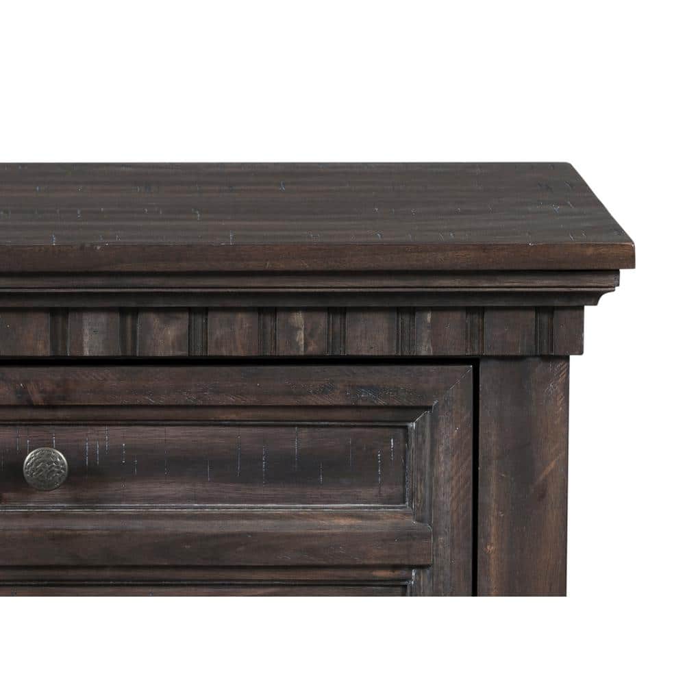 Steele Traditional 3-Drawer Nightstand in Smokey Gray Oak with LED Light