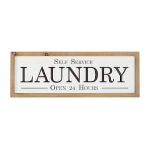 Metal White Laundry Sign Wall Decor
