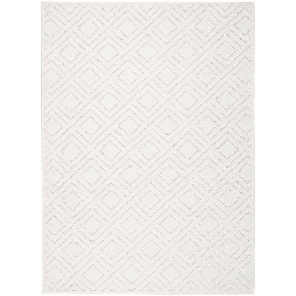 Nourison Casual Ivory 7 ft. x 9 ft. Checker Contemporary Area Rug ...