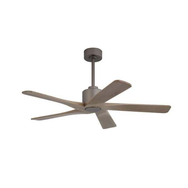 MLiAN 48 in. (4 ft. ) 5-Blades Indoor Gray Solid Blades Ceiling Fan without Light DC Motor