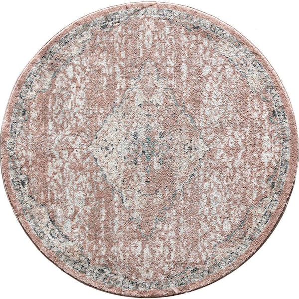Pink Amaranth 6 ft. x 6 ft. Round Indoor Area Rug