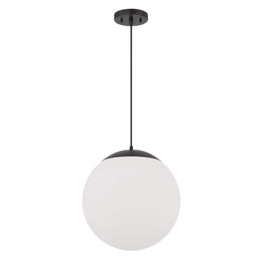 Modern Black Globe Pendant Light with Clear Glass Shade