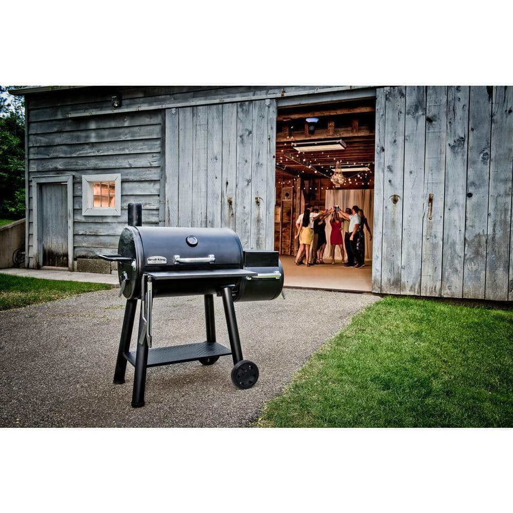 Broil King Regal Charcoal Offset 500 Charcoal Grill and Offset Smoker in Black