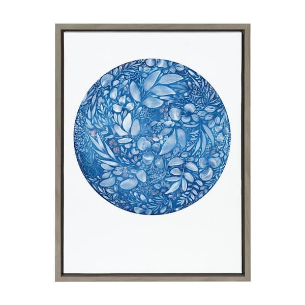 Kate and Laurel Sylvie Full Flower Moon by CreativeIngrid Framed Canvas Astronomy Art Print 24 in. x 18 in.