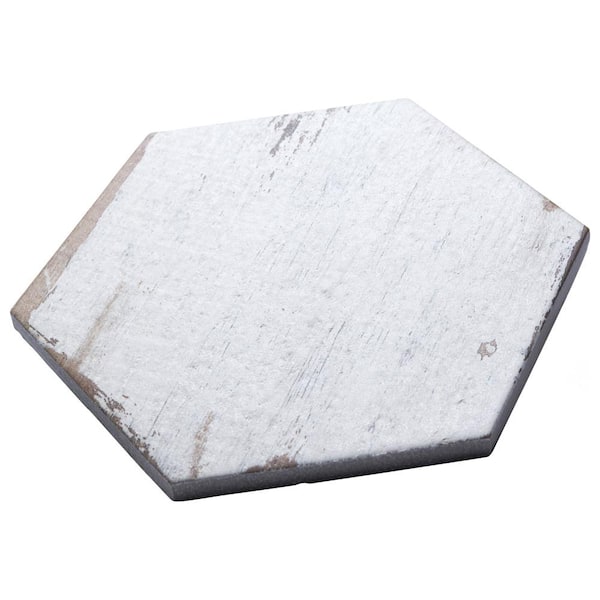 Retro Mini Hex Blanc 7 in. x 8 in. Porcelain Floor and Wall Tile (11.16 sq. ft./Case)