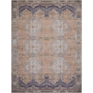 Carrabelle 5 ft. X 7 ft. Navy, Peach, Ivory, Mustard Updated Traditional Southwestern Style Machine Washable Area Rug