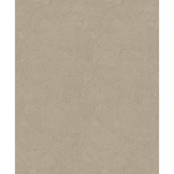 Unbranded Zen Collection Beige Abstract Plaster Fan Metallic Sheen Finish Non-Pasted Non-Woven Wallpaper Roll