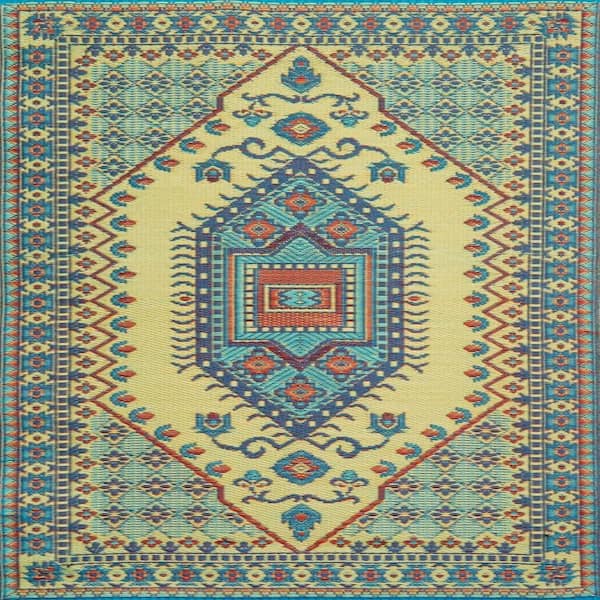Turkish Reversible Recycled Outdoor Rug, Plum, 8' x 10'
