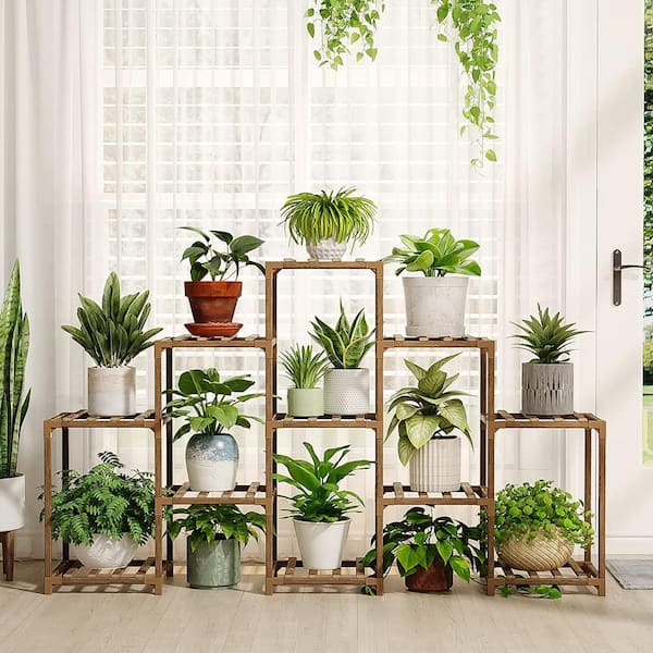 Unbranded Plant Racks, Indoor and Outdoor Plant Racks Wooden Outdoor Multilayer Plant Racks, Ladder Plant Racks