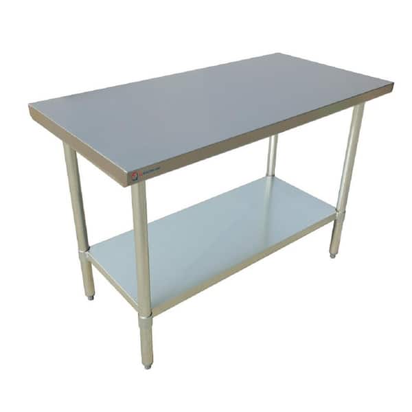 EQ Kitchen Line 48 in. x 24 in. x 34 in. Stainless Steel Kitchen Utility Table Surface