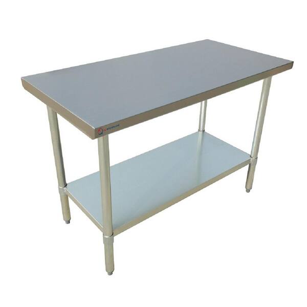 EQ Kitchen Line 30 in. x 30 in. x 34 in. Stainless Steel Kitchen Utility Table Surface