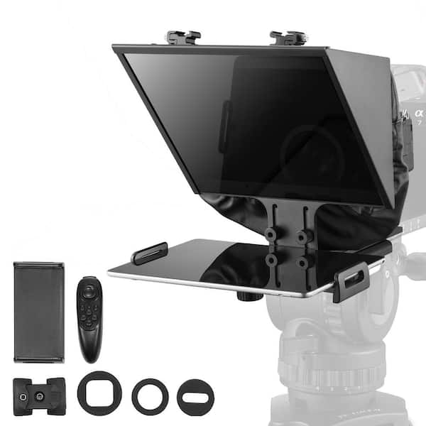 Teleprompter 13 in. Aluminum Alloy Floor Type Adjustable Angle Spectroscope Remote Control for Video Recording