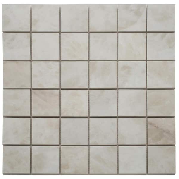 Apollo Tile Splendor 12 in. x 12 in. Lappato Light Cream Beige Porcelain Mosaic Wall and Floor Tile (4.84 sq. ft./case)-5 Pack