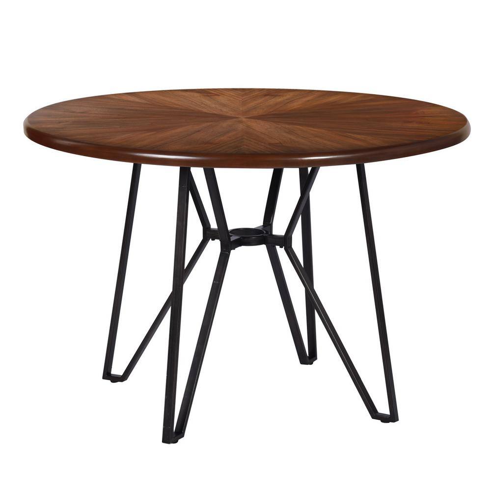 Homy Casa Irizo 44.9 in. Round Brown MDF Dining Table (Seats 4) IRIZO ...