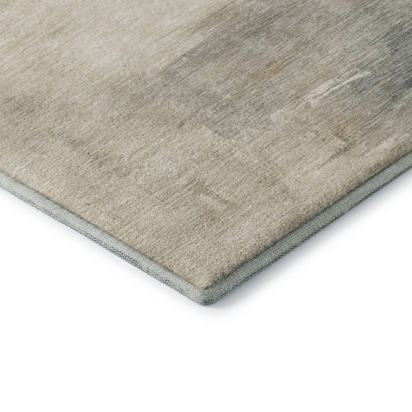 Mayfield Premium Machine Washable Abstract AMF1672 Beige 9 ft. x 12 ft. Area Rug