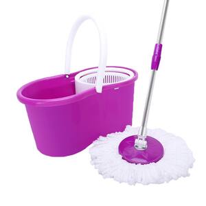Microfiber Spin Mop String with Bucket Mop Kit Purple