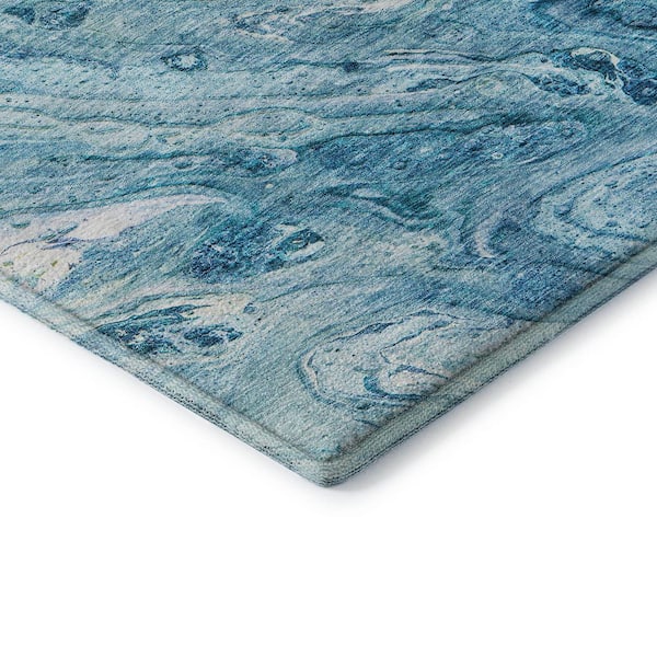 Mayfield Premium Machine Washable Indoor/Outdoor Geometric AMF640 Sky 5 ft. x 7 ft. 6 in. Area Rug