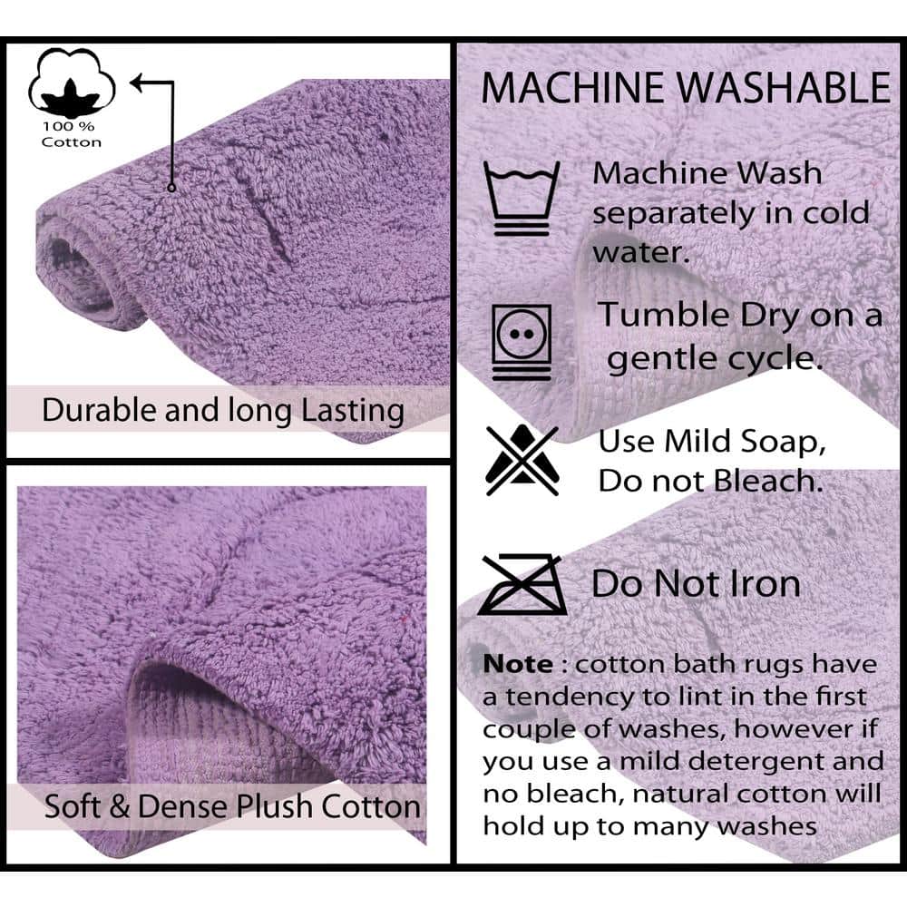 Waterford Collection Purple Cotton Tufted Bath Rug