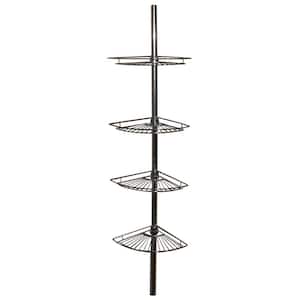 Metal Tension-Mount 4-Shelf Pole Shower Caddy in Chrome