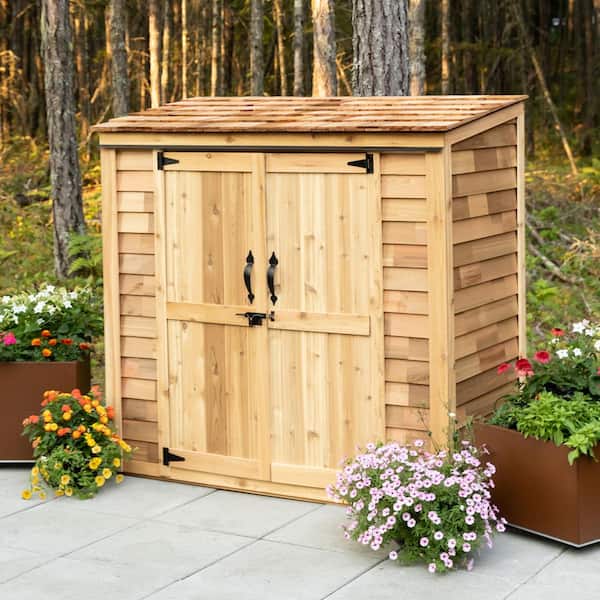 6 ft. W x 3 ft. D Cedar Wood Garden Chalet Shed with Double Doors (18 sq. ft.)