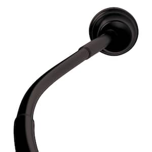 NeverRust 50 in. to 72 in. Aluminum Curved Dual Mount Shower Curtain Rod in Matte Black