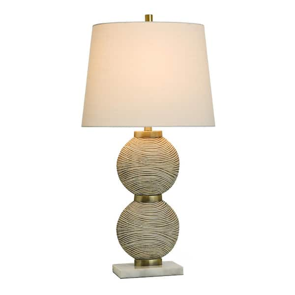 Hammered Brass Jar Table Lamp with Wooden Base - Just Shades