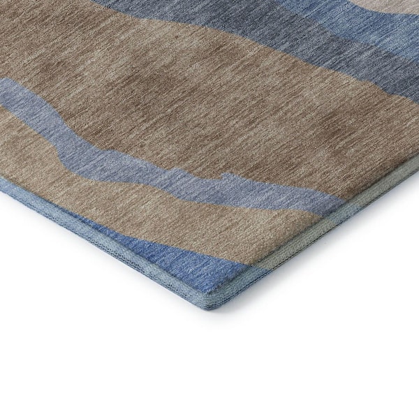 Mayfield Premium Machine Washable Abstract AMF1047 Taupe 9 ft. x 12 ft. Area Rug