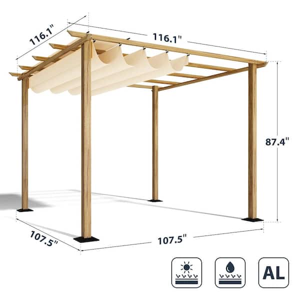 Pérgola autoportante - Arline Composite - de madera / cobertura de madera /  a medida