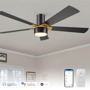 Granby II 52 in. Dimmable LED Indoor/Outdoor Black DC Motor Smart Ceiling Fan w/Light/Remote, Works w/Alexa/Google Home