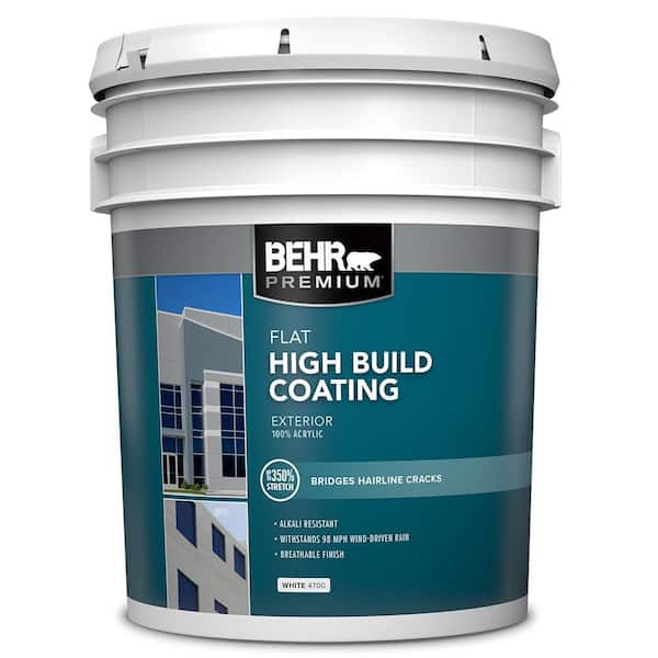 BEHR PREMIUM 5 gal. White High Build Exterior Paint