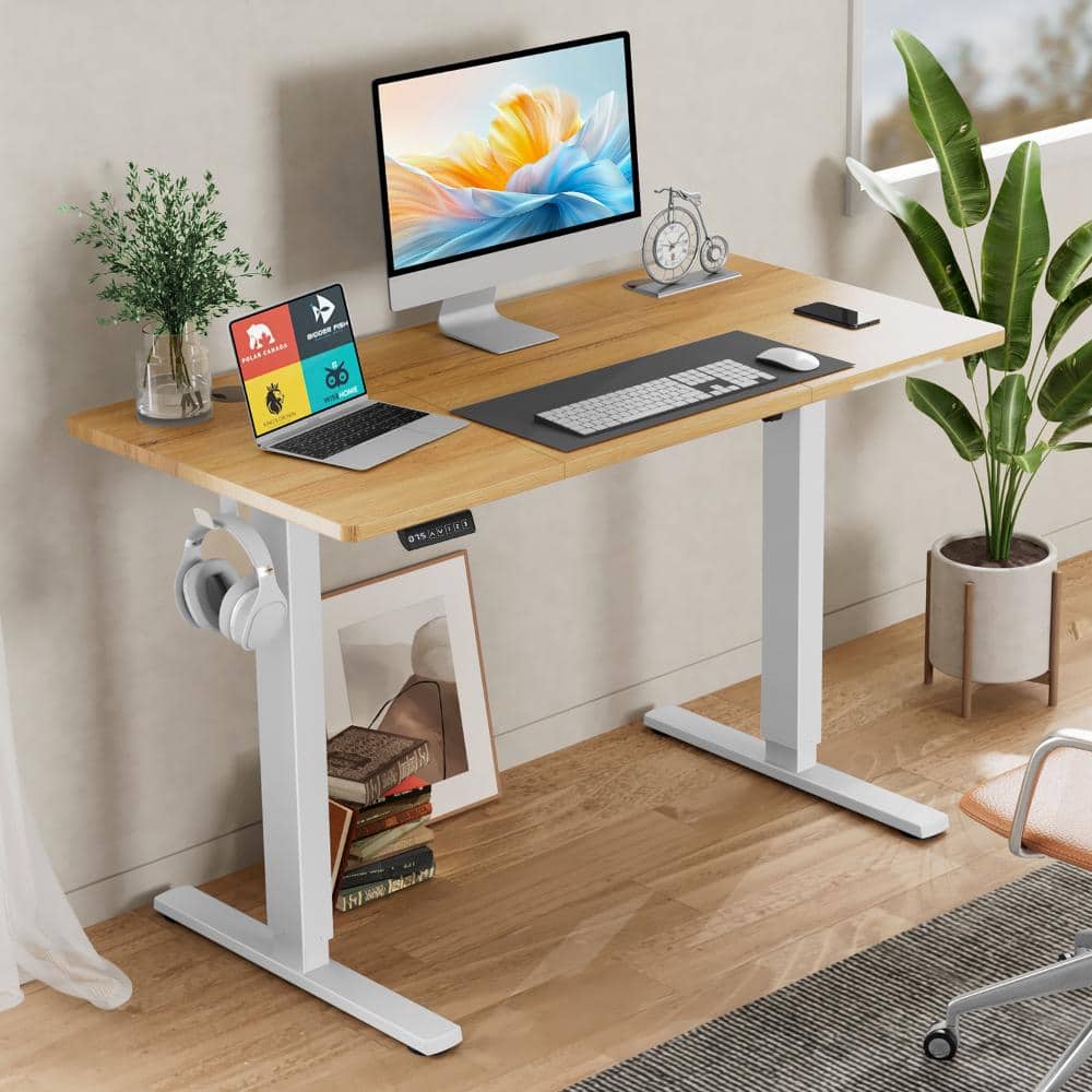 Wonder Desk WONDER COMFORT 63 x 24 in. Electric Oak Adjustable Height Rising ...