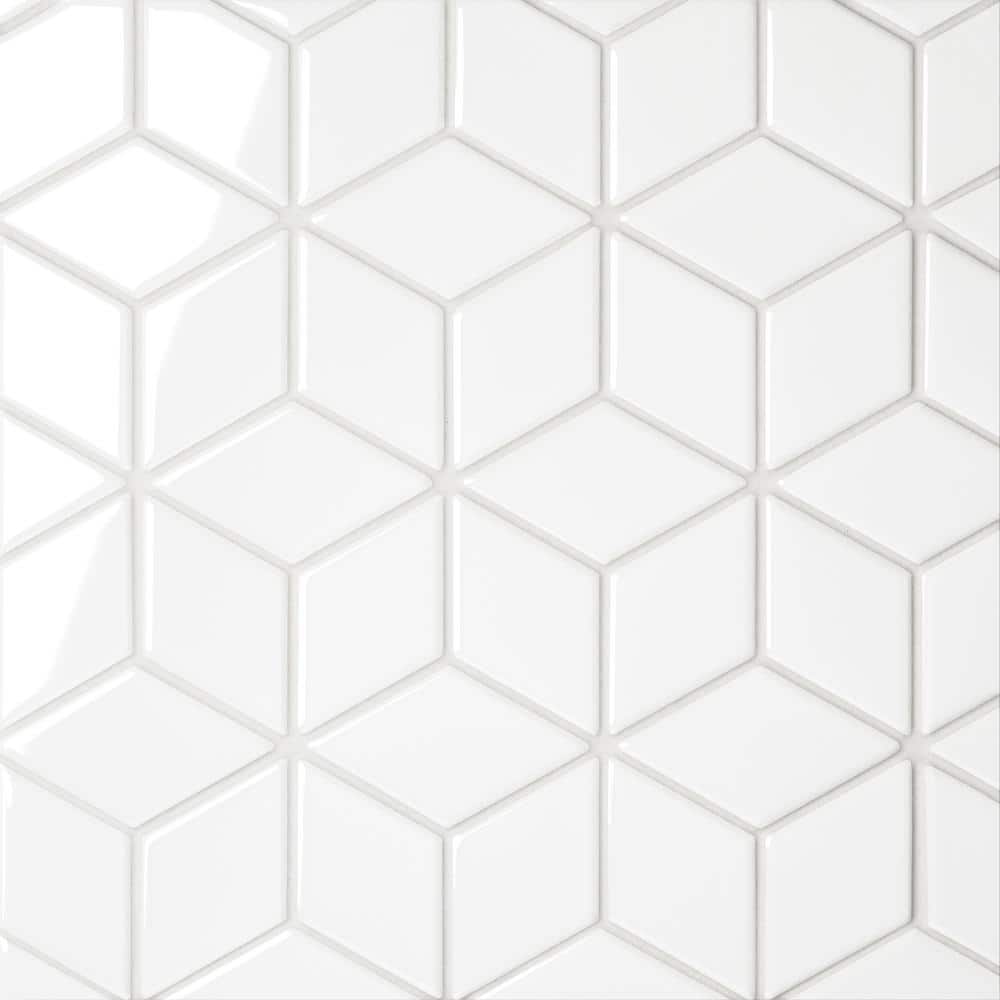 Sample-Le Cafe 4 in. x 5 in. White Porcelain Mosaic Tile price history on PriceWatchPro