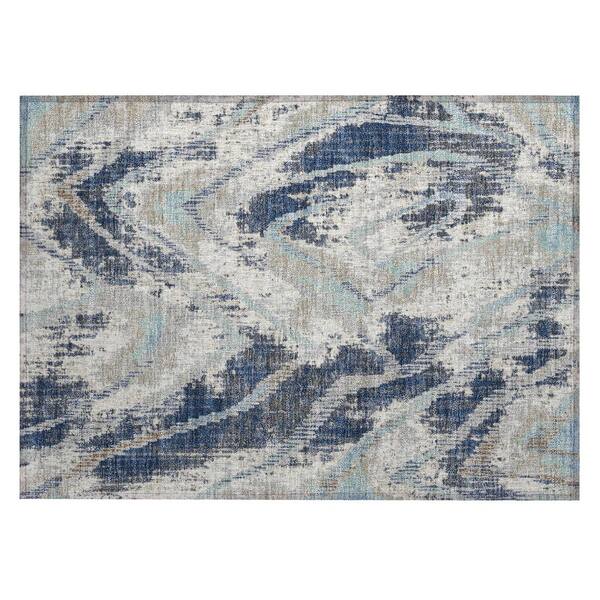 Chantille Machine Washable Indoor/Outdoor Abstract ACN2927 Navy 2 ft. x 3 ft. Accent Rug