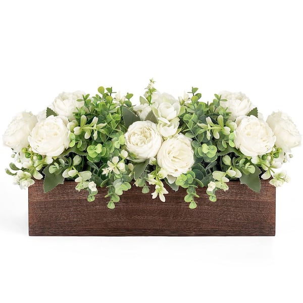 3.1 in. White Wood Christmas Centerpiece