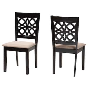 Abigail Beige and Dark Brown Dining Chair (Set of 2)