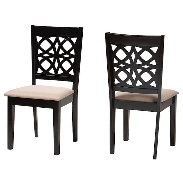 Baxton Studio Abigail Beige and Dark Brown Dining Chair (Set of 2)