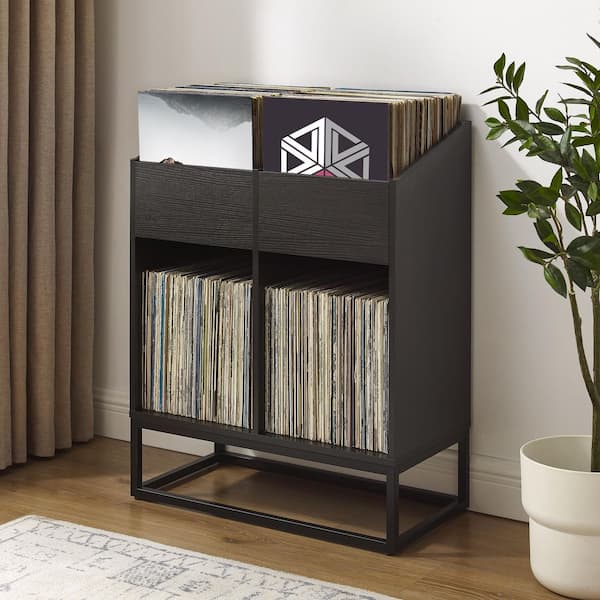 CROSLEY FURNITURE Enzo Black Medium Record Storage Stand CF1133-BK