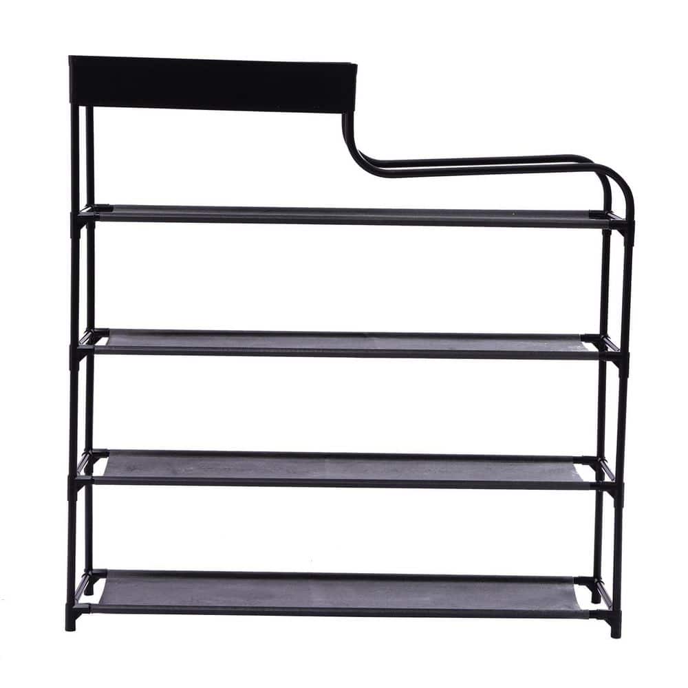 YIYIBYUS 30.9 in. H 16Pair Black Shoe Rack EF29002A001 The Home Depot