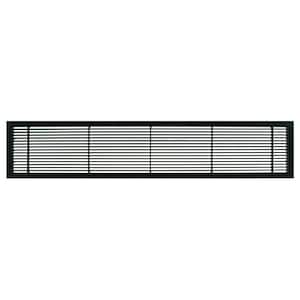 AG10 Series 4 in. x 14 in. Solid Aluminum Fixed Bar Supply/Return Air Vent Grille, Black-Matte