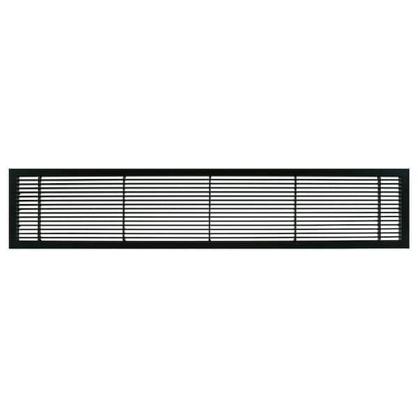 Architectural Grille AG10 Series 4 in. x 24 in. Solid Aluminum Fixed Bar Supply/Return Air Vent Grille, Black-Matte