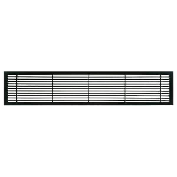 Architectural Grille AG10 Series 6 in. x 14 in. Solid Aluminum Fixed Bar Supply/Return Air Vent Grille, Black-Matte