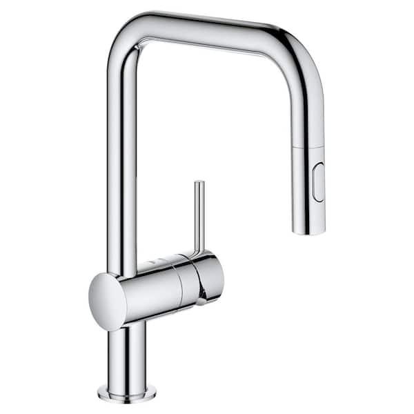GROHE Minta Single-Handle Dual Spray Pull-Out Sprayer Kitchen Faucet 1.75 GPM with U-Shaped Spout in StarLight Chrome